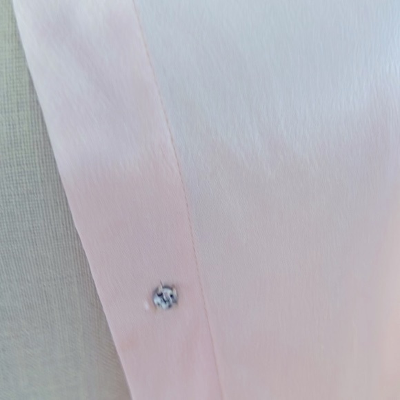 Vintage Satin and Lace Bed Coat with Smocking and Rhinestone Buttons - Picture 6 of 8